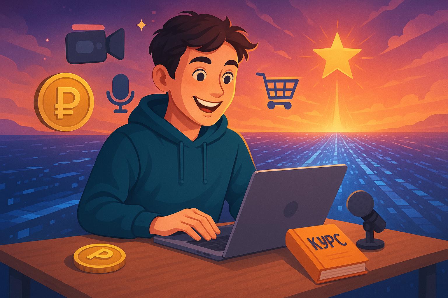 иллюстрация на тему "Способы заработка онлайн: Как превратить интернет в источник дохода"