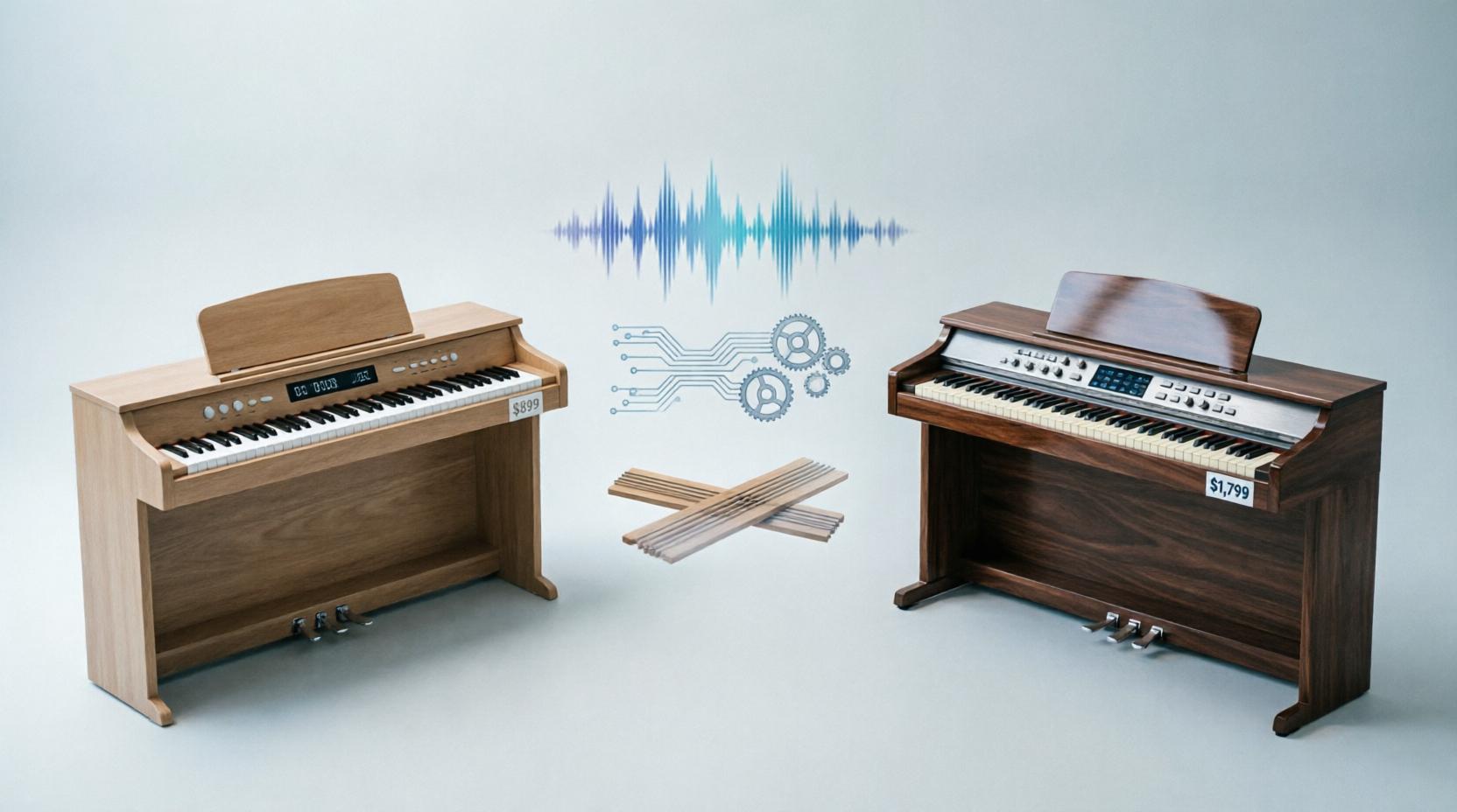 Почему одни цифровые пианино стоят вдвое дороже других