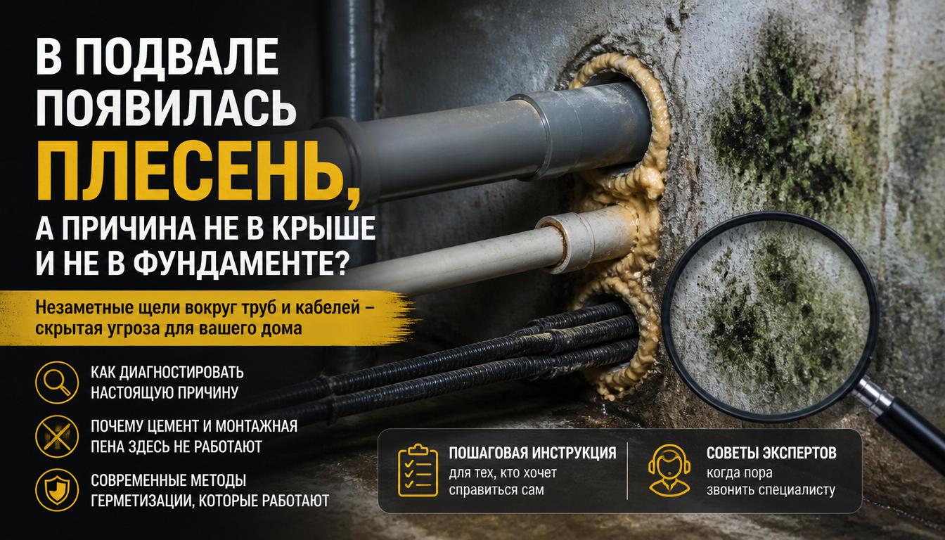 Герметизация вводов коммуникаций: что делать, если в подвале сырость