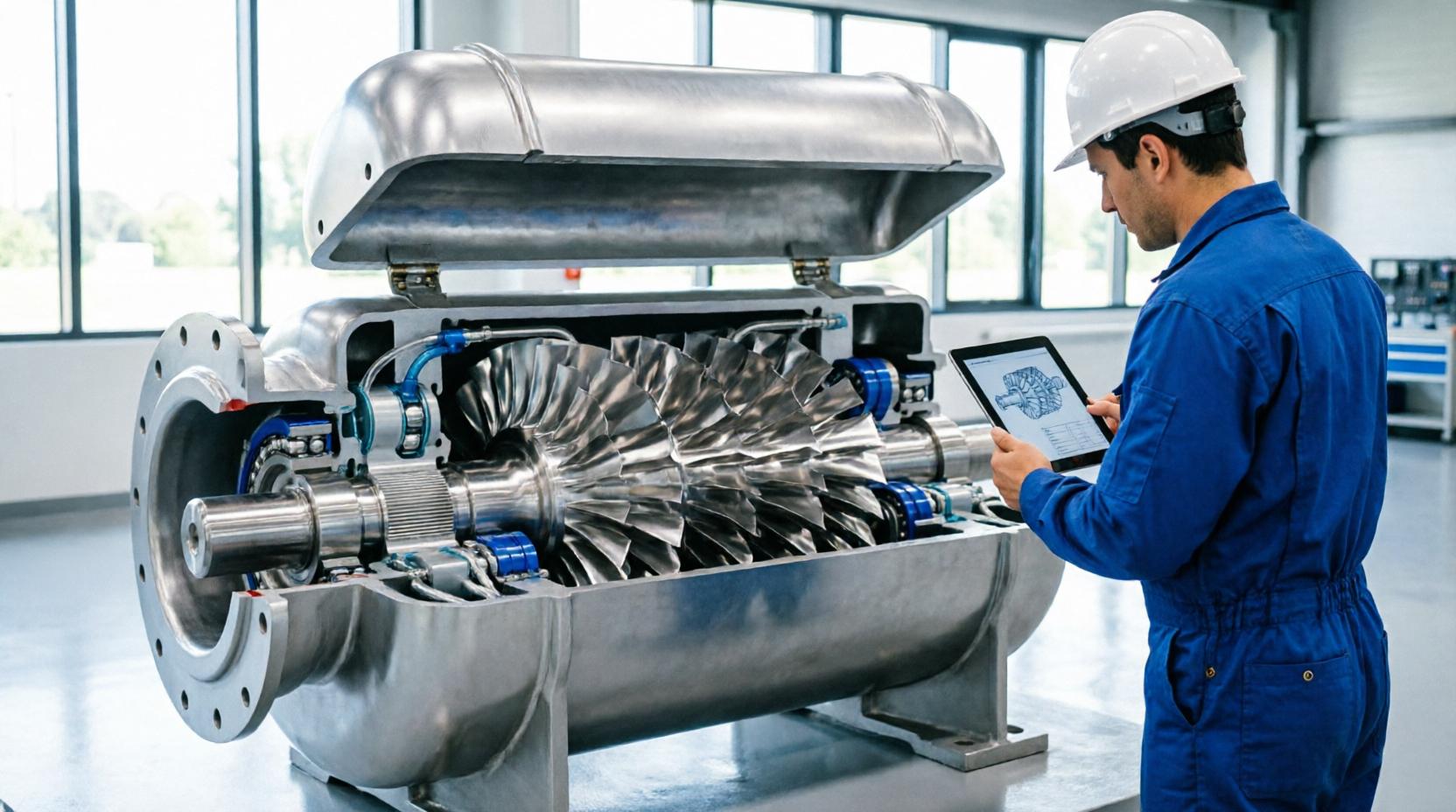 Обслуживание центробежного компрессора с горизонтальным разъемом корпуса, доступ к ротору